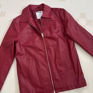 Garage Cherry Red Leather Jacket